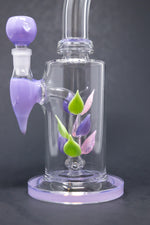 10" Purple Leaf Percolator Shower Bend Bong