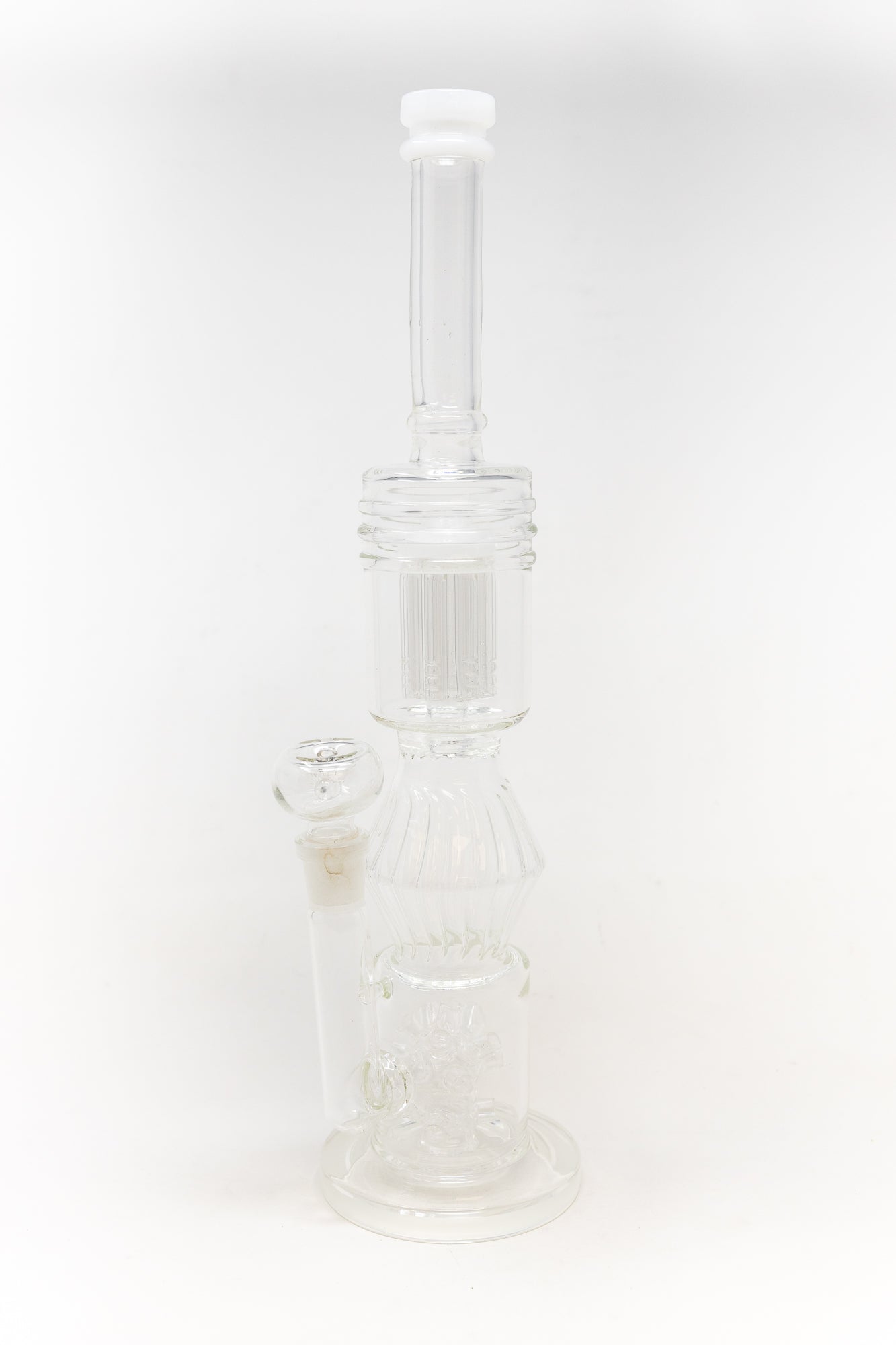 16" White Twisted Double Percolator w/ Splash Guard