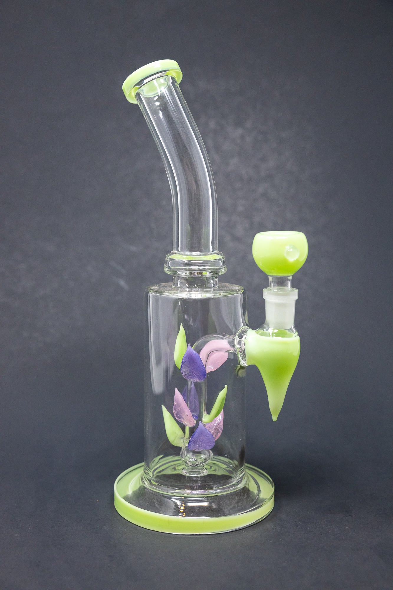10" Green Leaf Percolator Shower Bend Bong