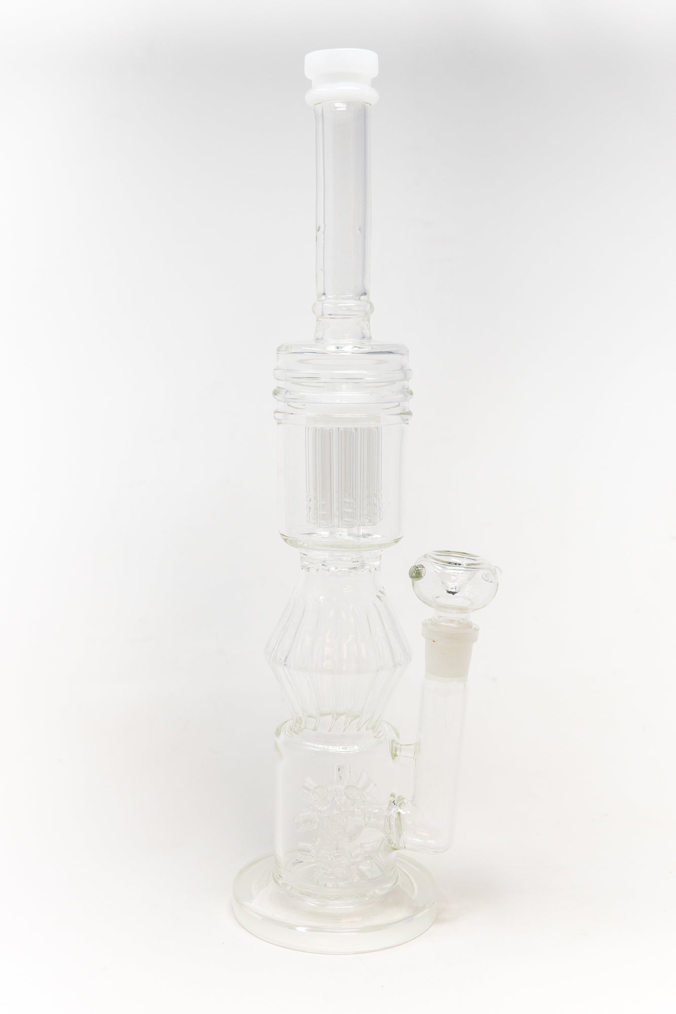 16" White Twisted Double Percolator w/ Splash Guard