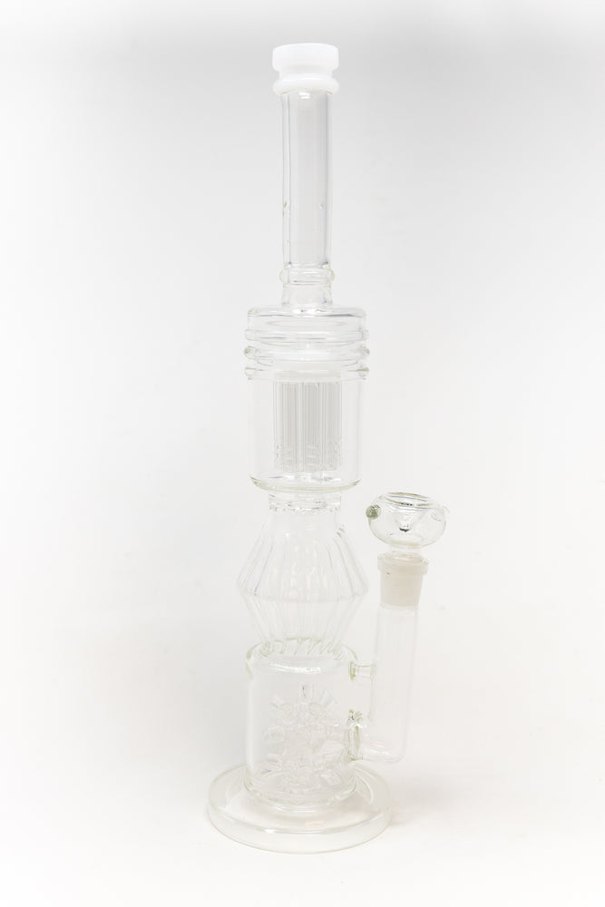 16" White Twisted Double Percolator w/ Splash Guard