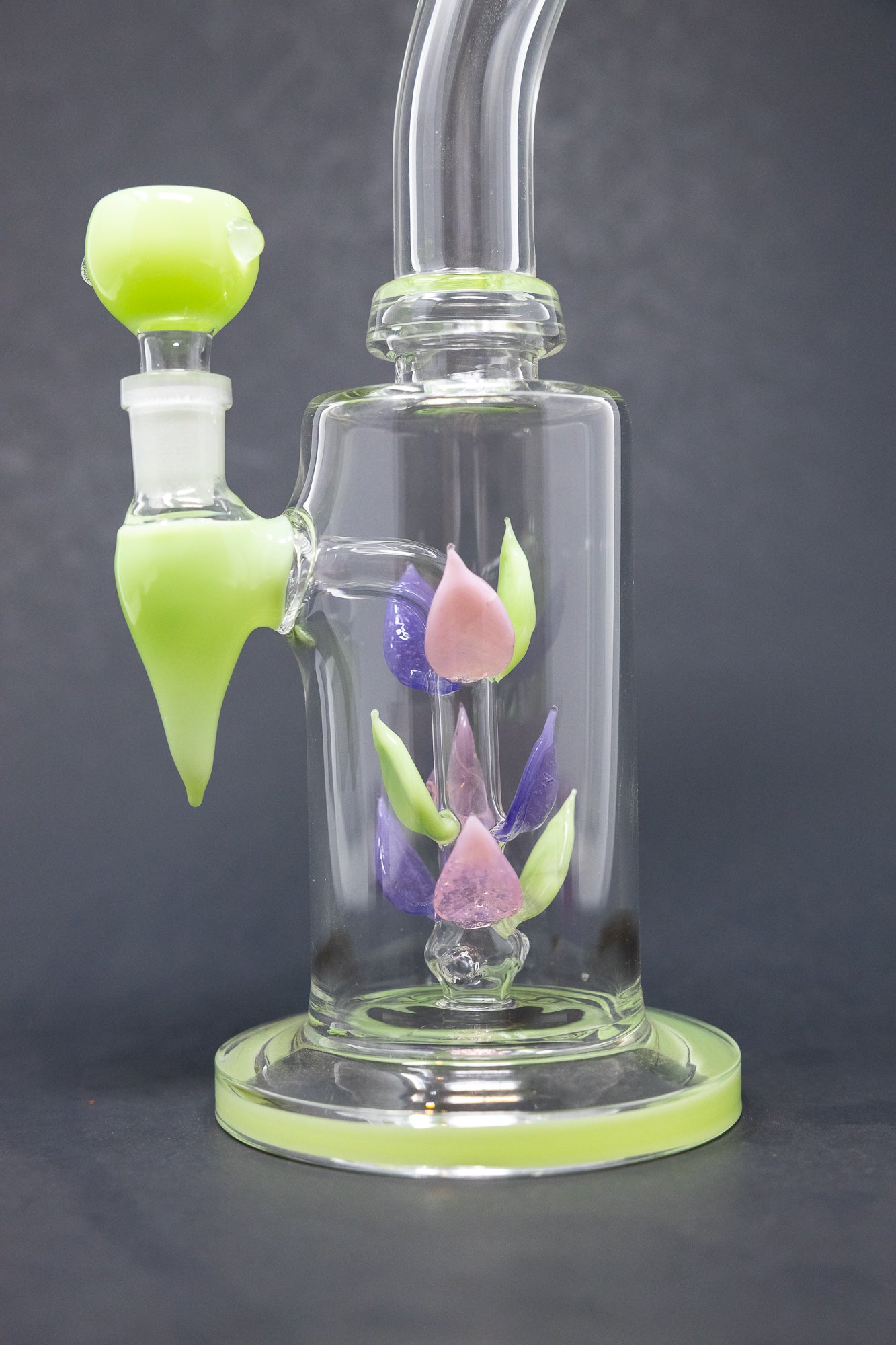 10" Green Leaf Percolator Shower Bend Bong