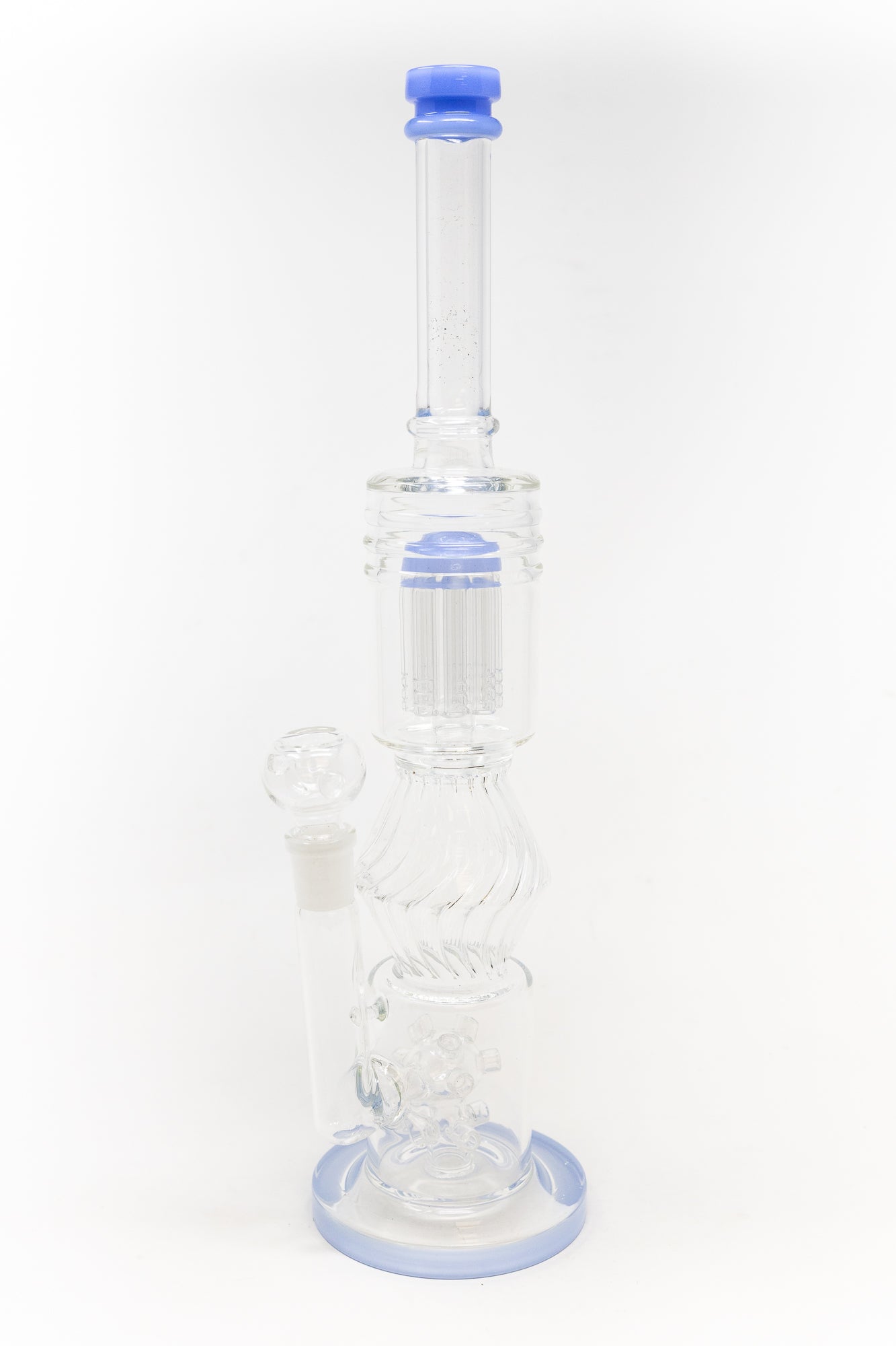 16" Light Blue Twisted Double Percolator w/ Splash Guard