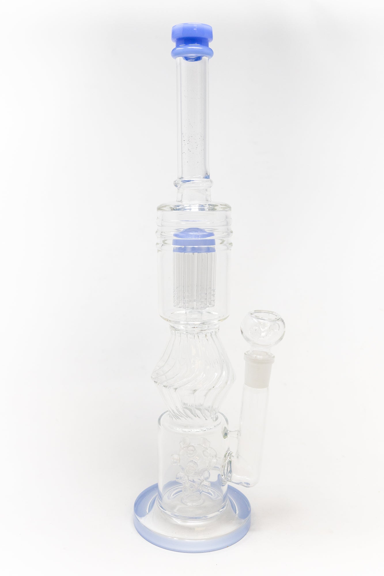 16" Light Blue Twisted Double Percolator w/ Splash Guard