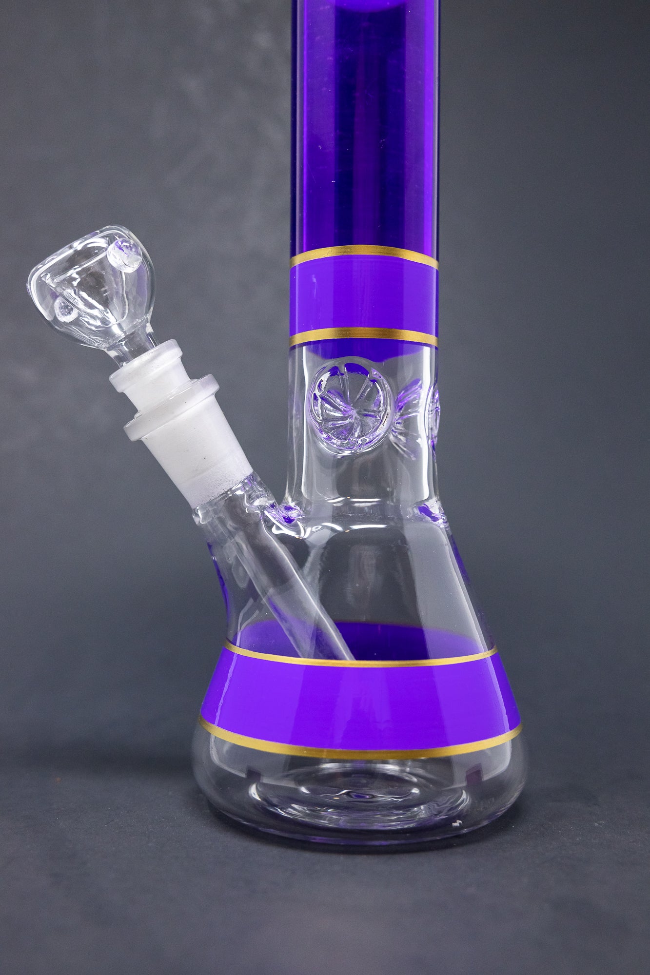 10" Purple w/ Gold Trimming Beaker w/ Ice catcher