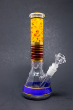 10" Yellow Floral Beaker Bong w/ Ice Catcher