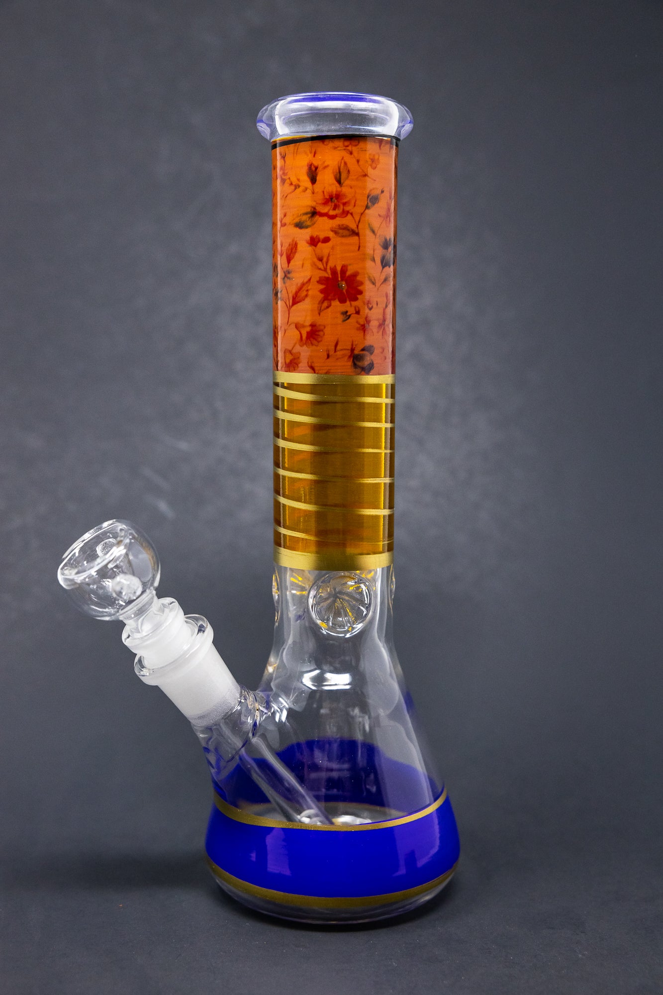 10" Purple Floral Beaker Bong w/ Ice Catcher