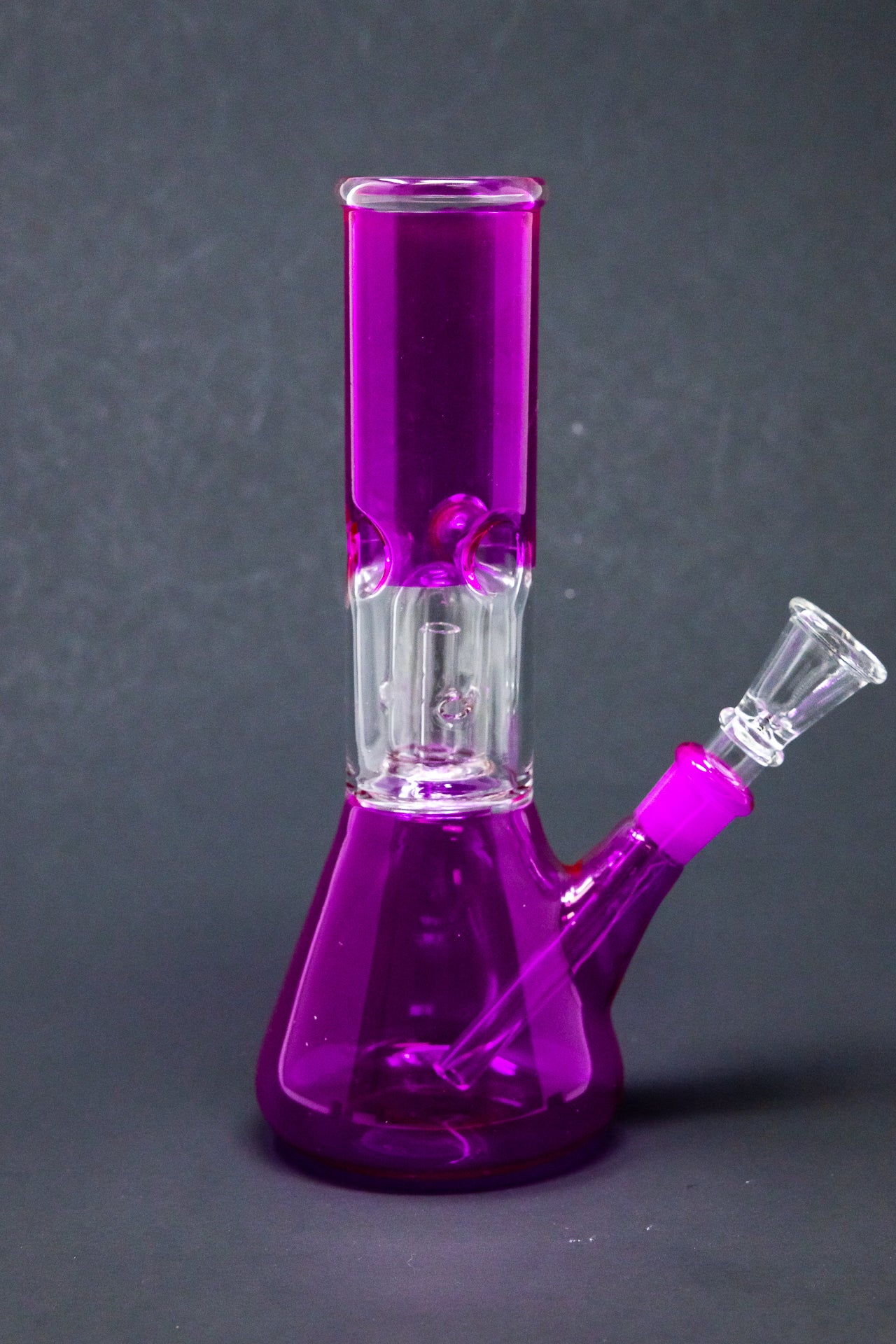 8" Purple/Pink Single Perk Bong w/ Ice Catcher