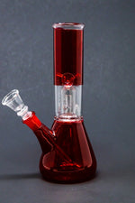 8" Red Single Perk Bong w/ Ice Catcher