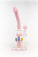 10" Pink Mushroom Shower Bend Bong
