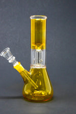 8" Yellow Single Perk Bong w/ Ice Catcher