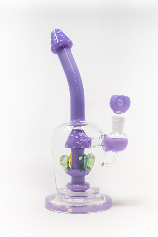 10" Purple Mushroom Shower Bend Bong