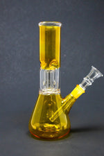8" Yellow Single Perk Bong w/ Ice Catcher