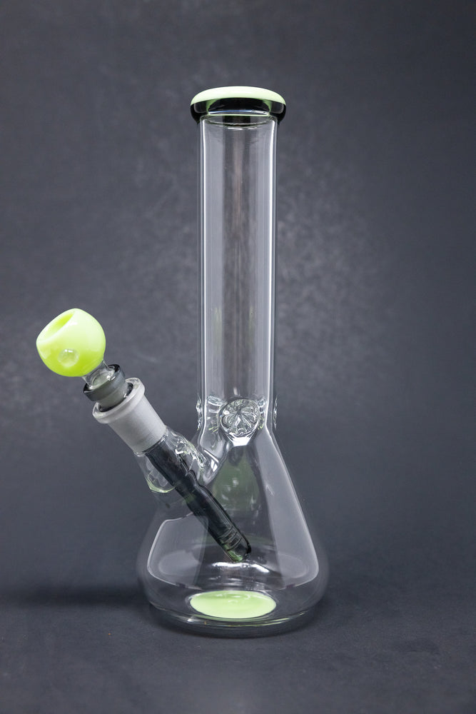 10" Milky Green Middle Accent Beaker Bong