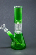 8" Green Single Perk Bong w/ Ice Catcher
