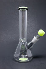 10" Milky Green Middle Accent Beaker Bong