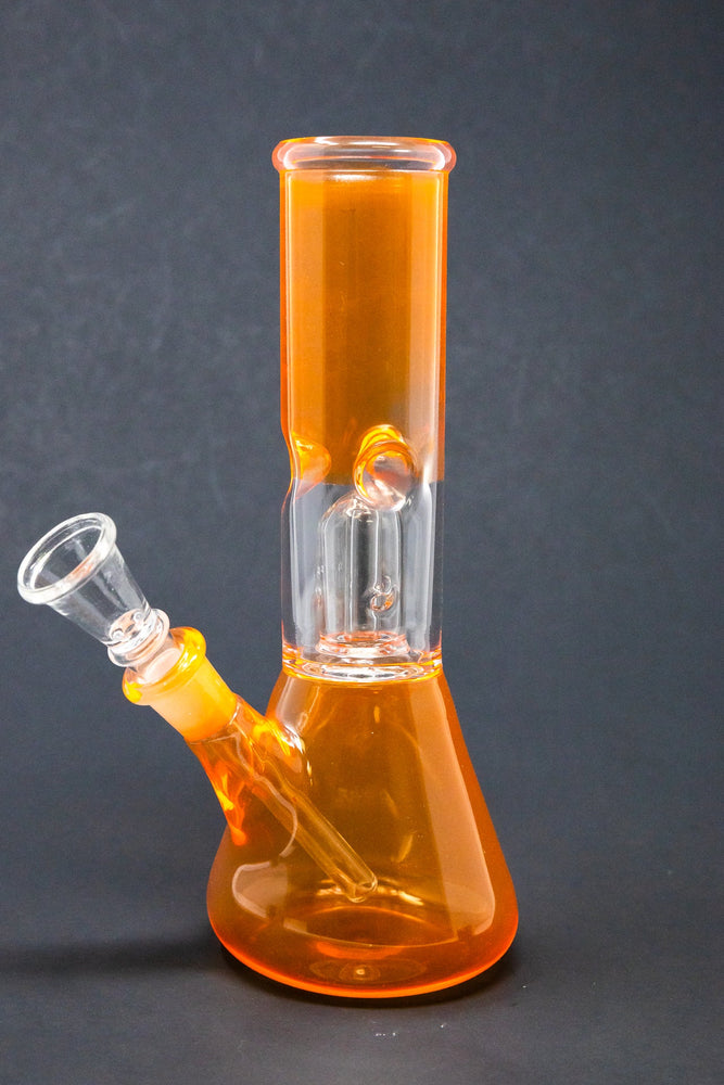 8" Orange Single Perk Bong w/ Ice Catcher