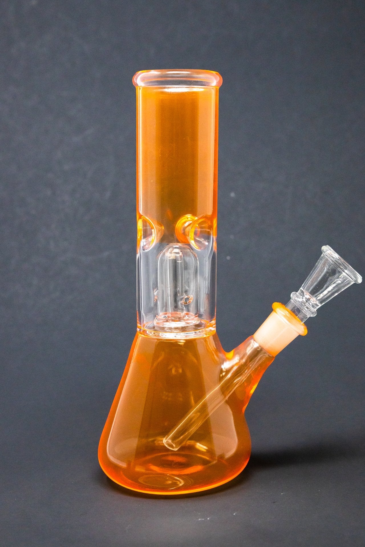 8" Orange Single Perk Bong w/ Ice Catcher