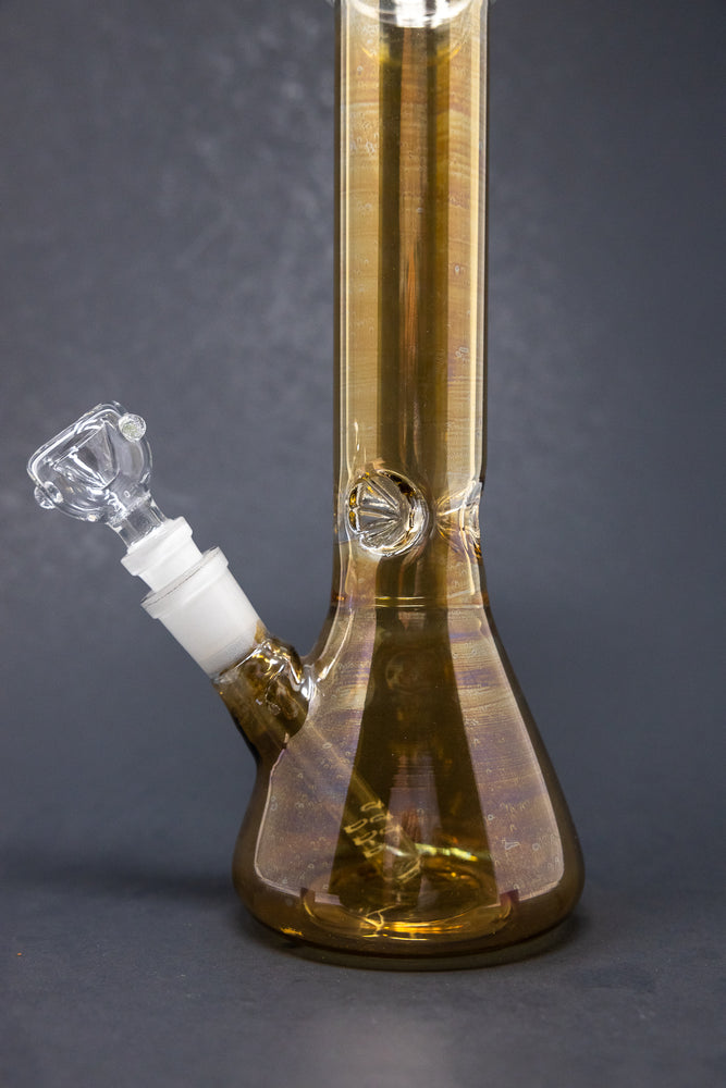 10" Gold Iridescent Beaker Bong