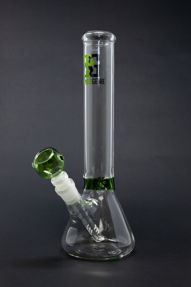 11” Stoned Genie Green Middle Accent Bong