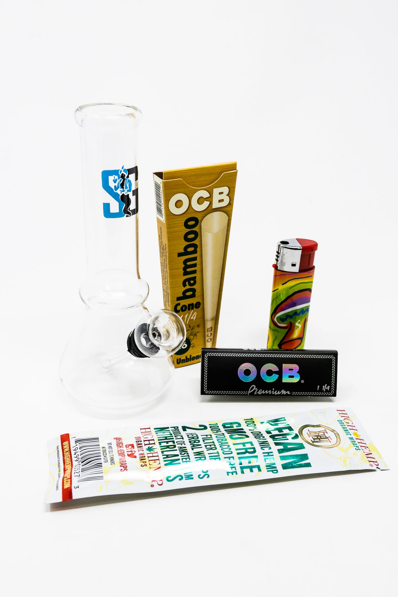 6” Stoned Genie Beaker Base Bong Combo Set