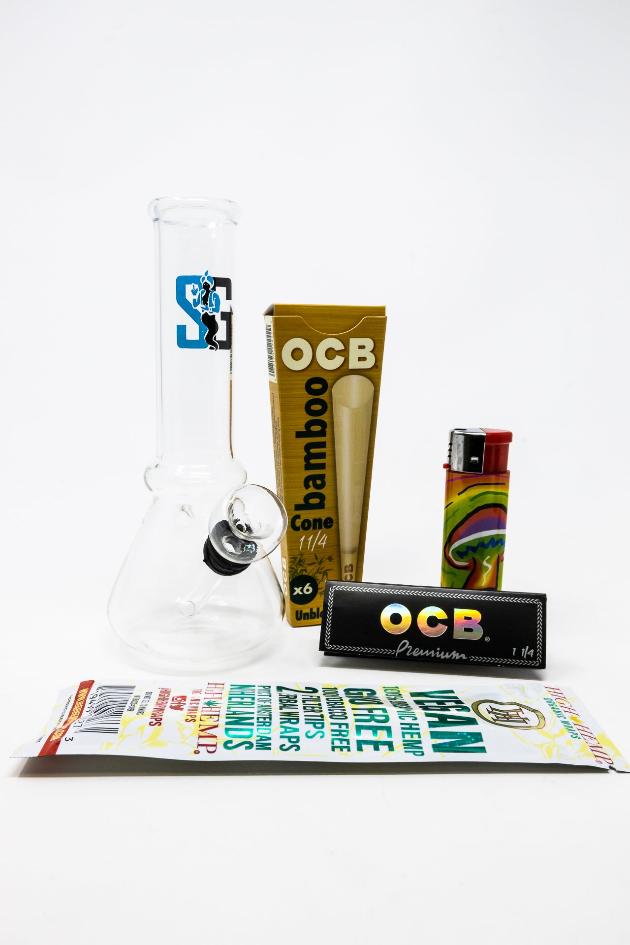 6” Stoned Genie Beaker Base Bong Combo Set