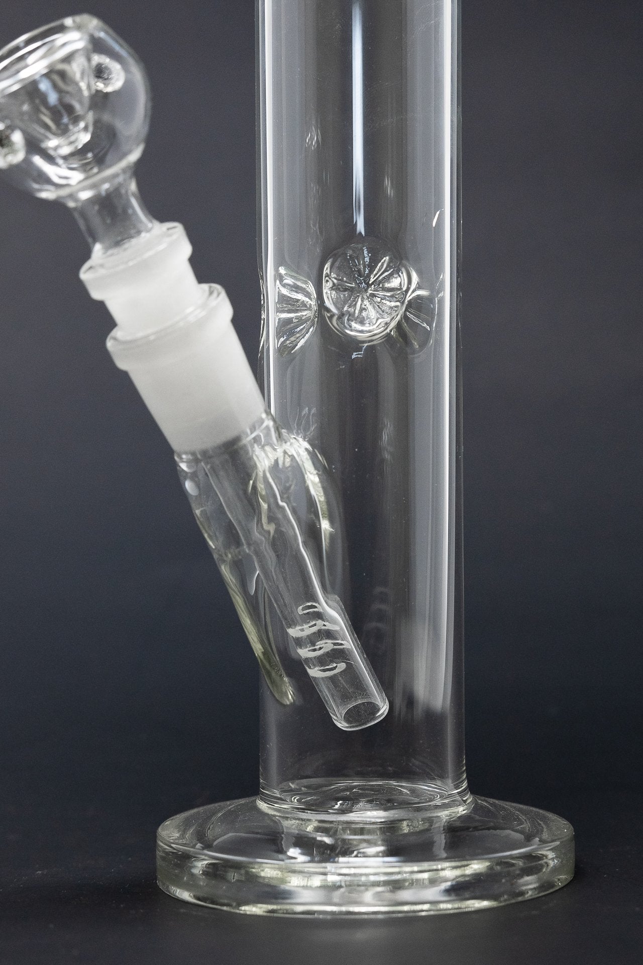 14 Inch Straight Neck Glass Green Water Pipe w/ Ice Catcher