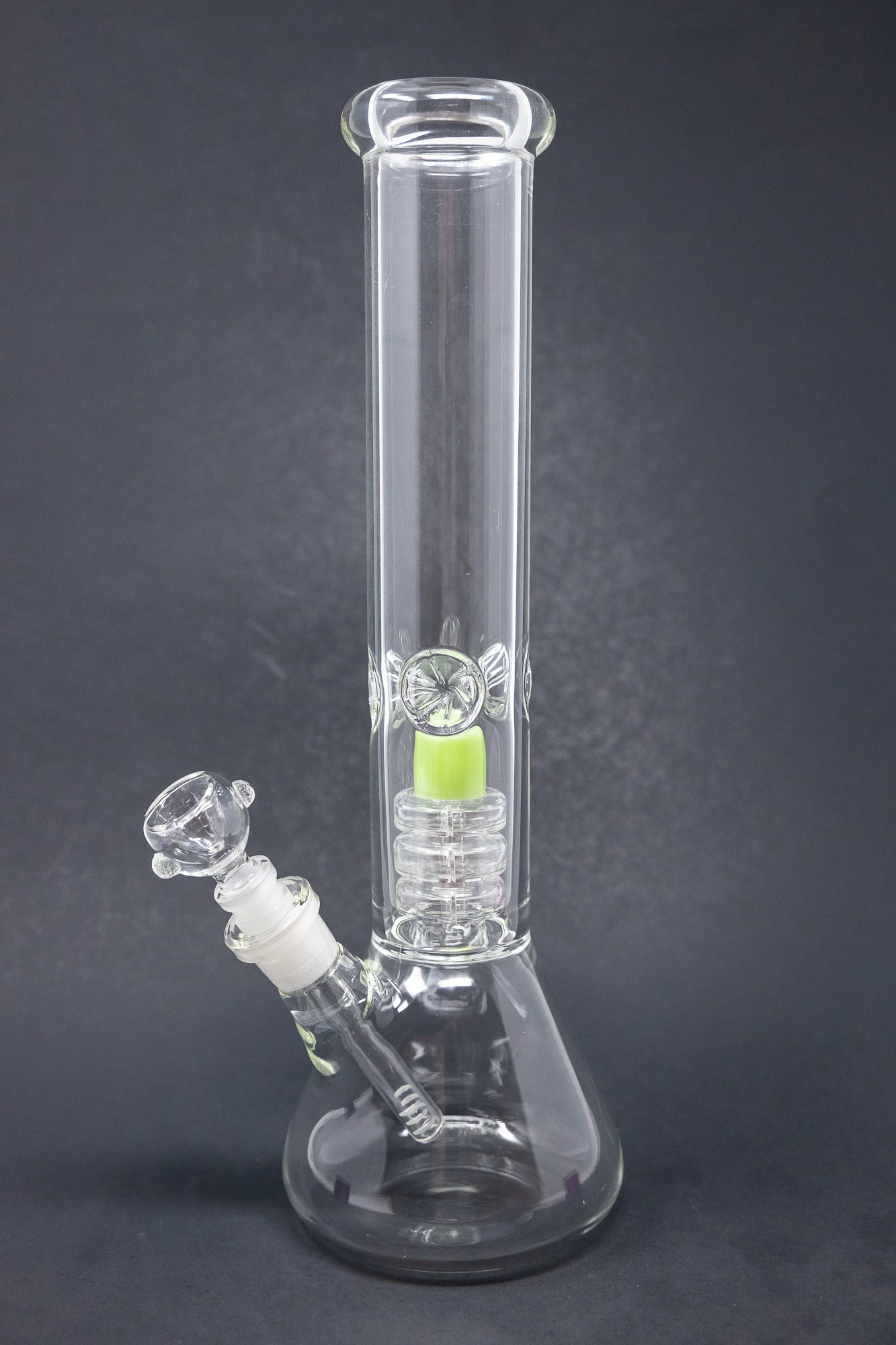 14" Green Slime Percolator Beaker Bong w/ Ice Catcher
