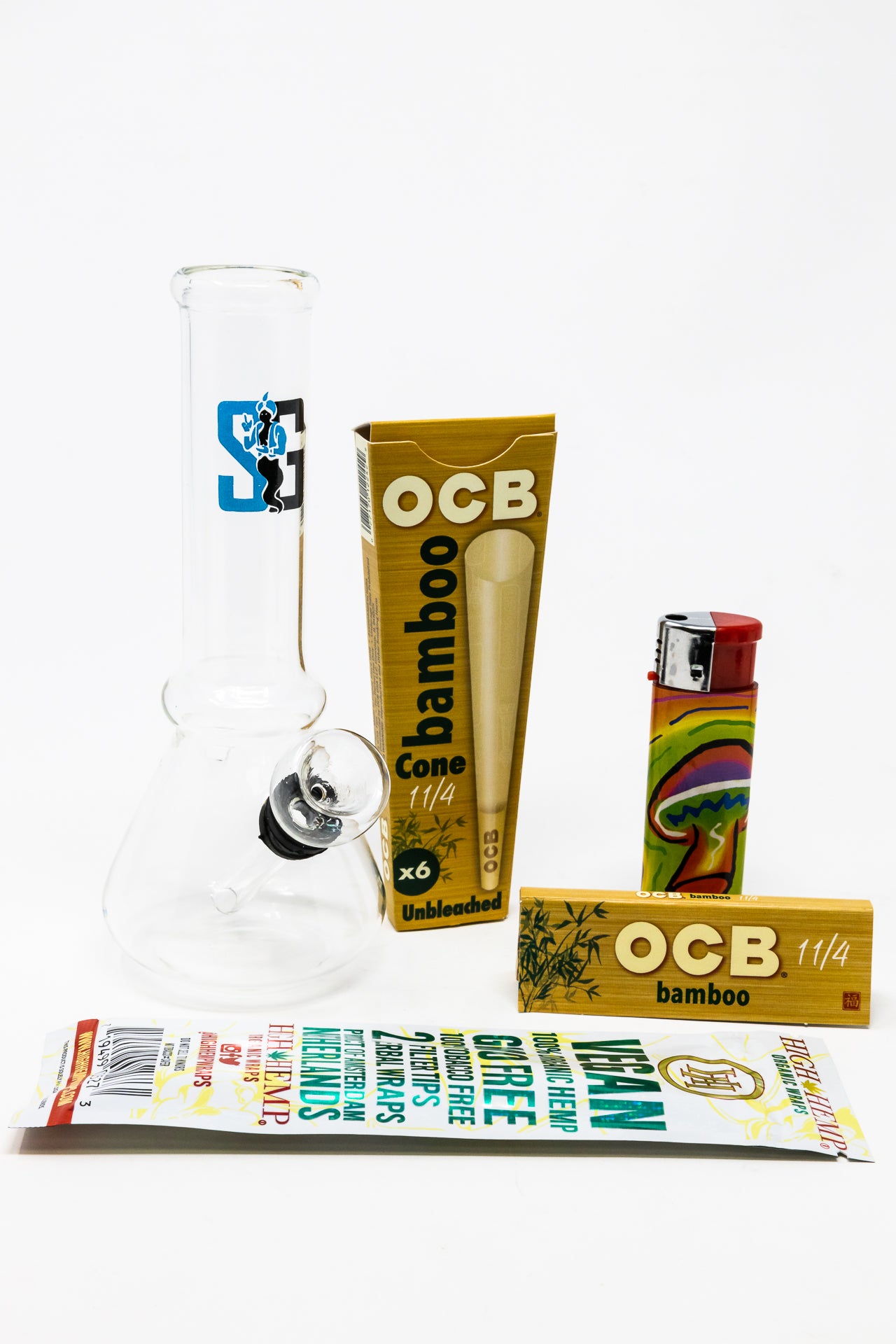 6” Stoned Genie Beaker Base Bong Combo Set