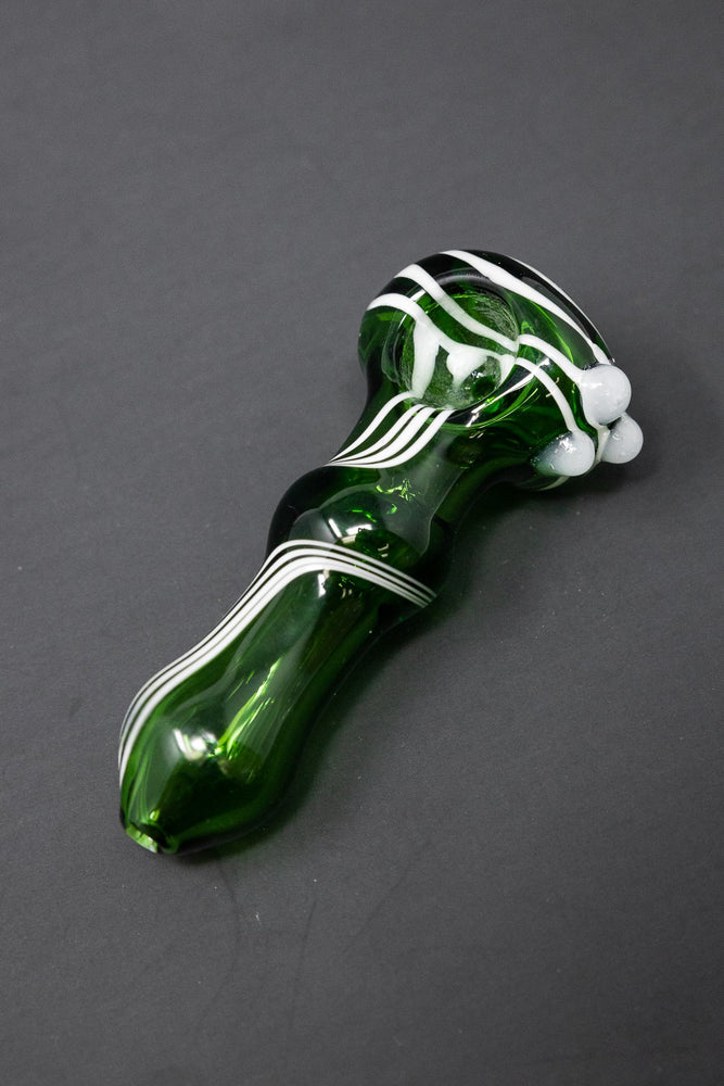 3.5" Green Zig Zag Spoon Pipe