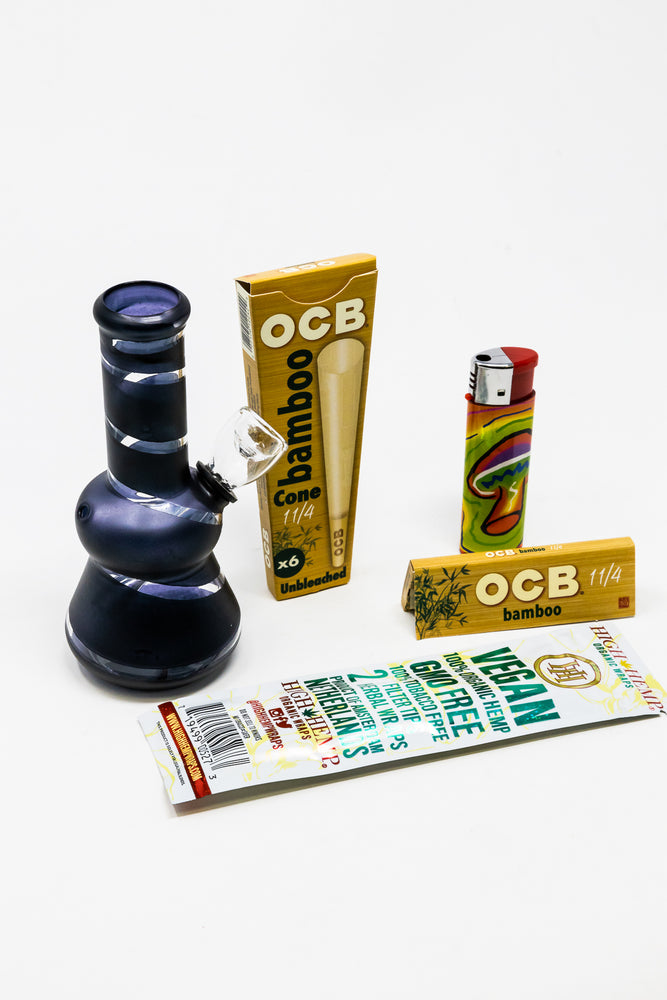 5" Black Mini Bong Combo Set