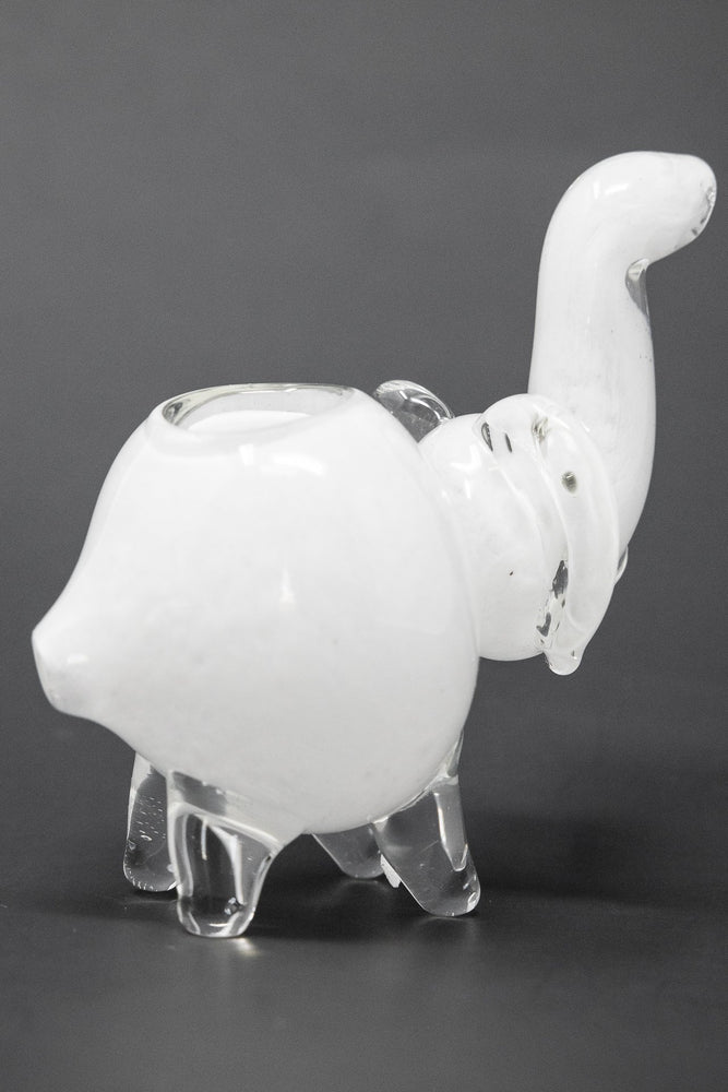 Coral 4" Collectible Elephant Glass Hand Smoking Pipe 
