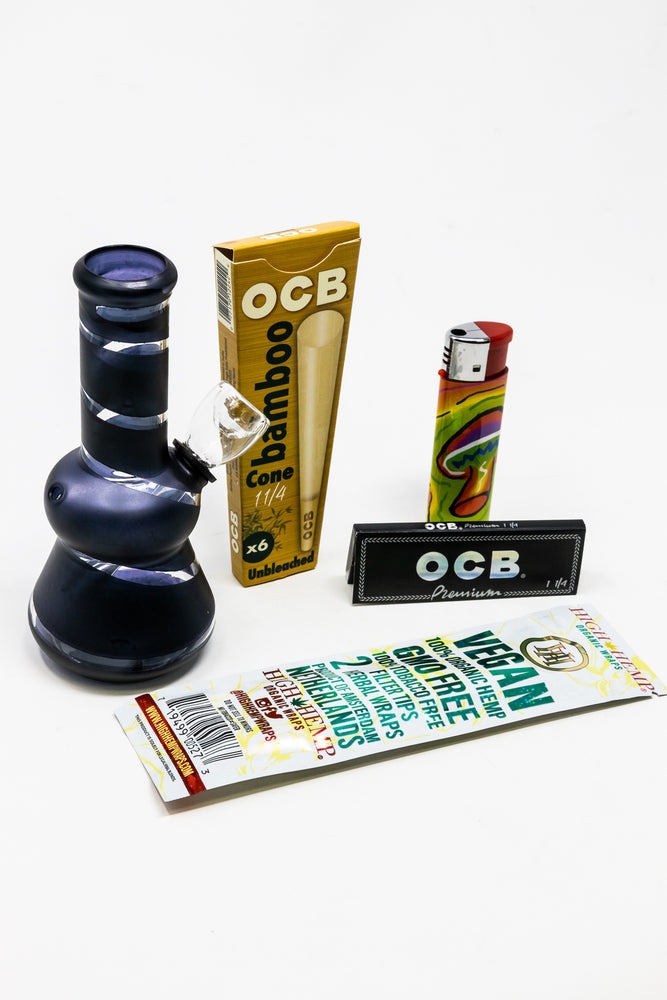 5" Black Mini Bong Combo Set