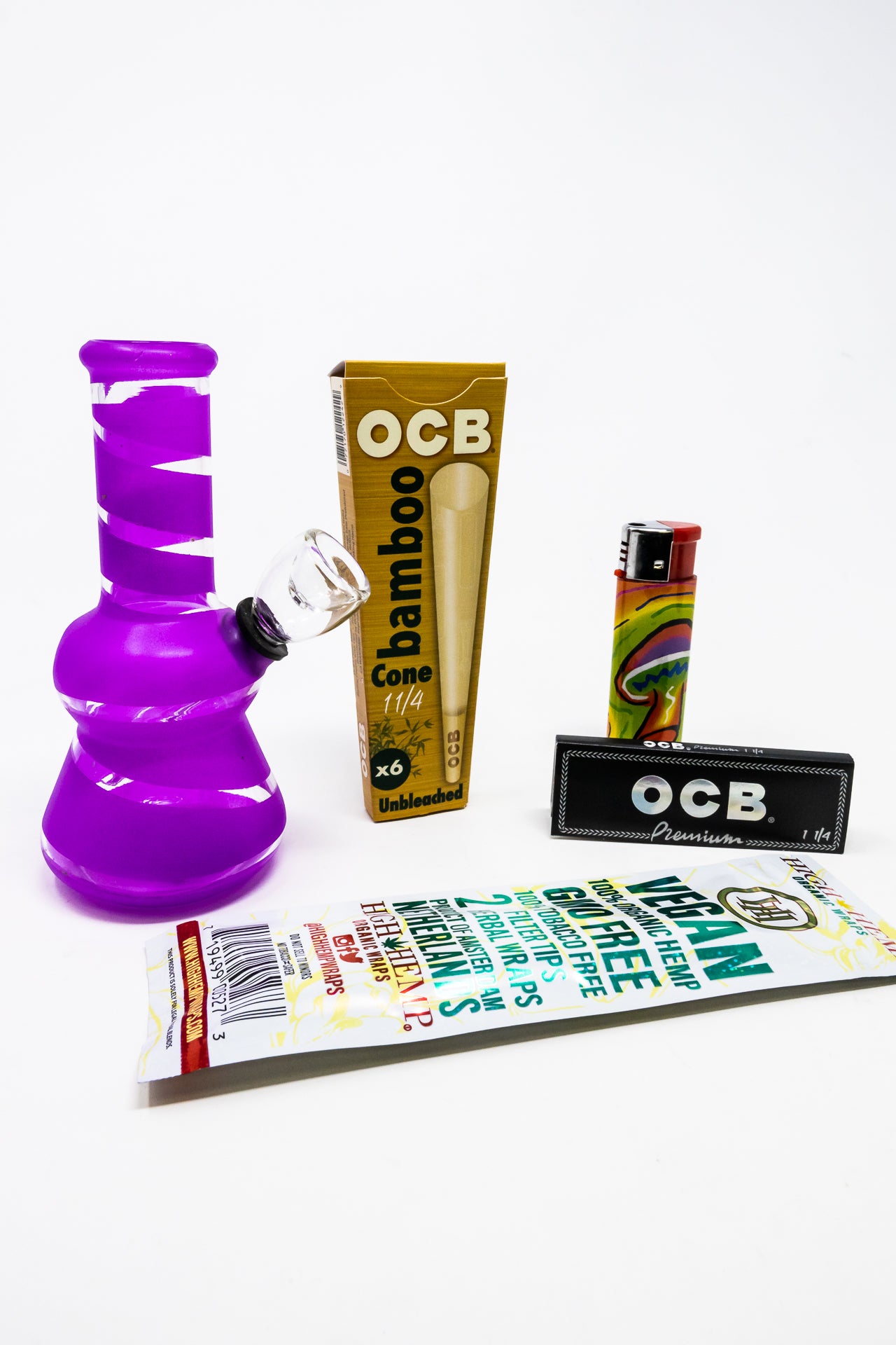 5" Purple Mini Bong w/ Carb Hole Combo