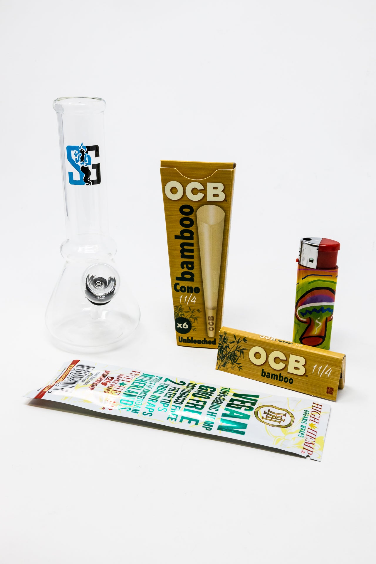 6” Stoned Genie Beaker Base Bong Combo Set