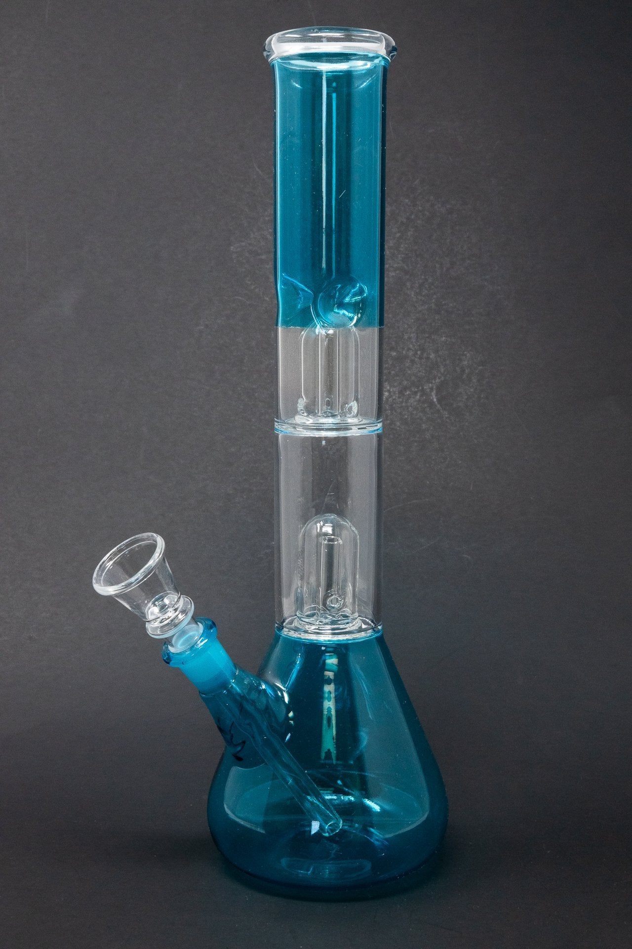 12" Double Percolator Neon Teal Bong