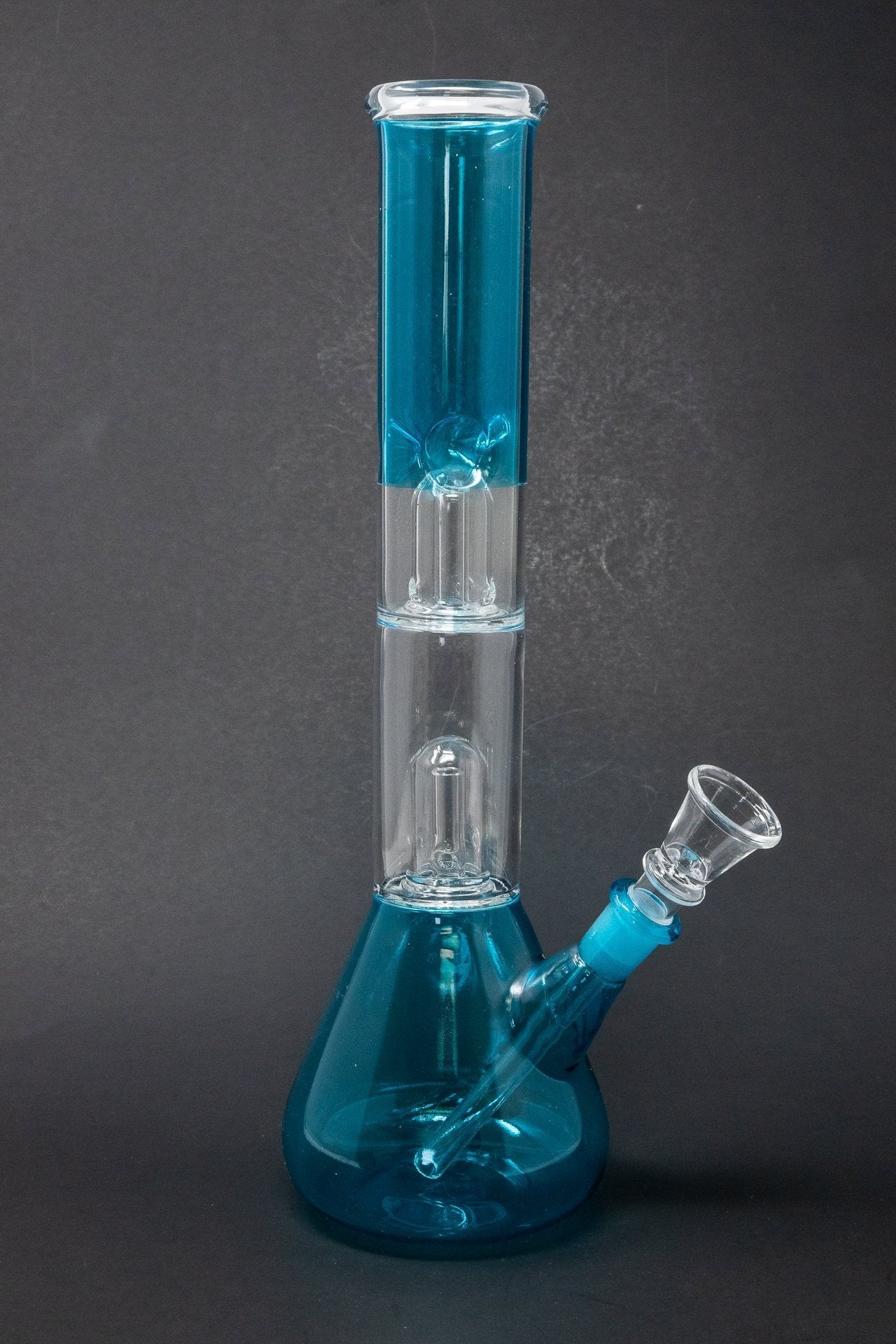 12" Double Percolator Neon Teal Bong