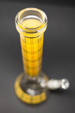 12" Beige Plaid Beaker Thick 7mm Bong