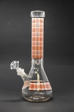 12" Red Plaid Beaker Thick 7mm Bong