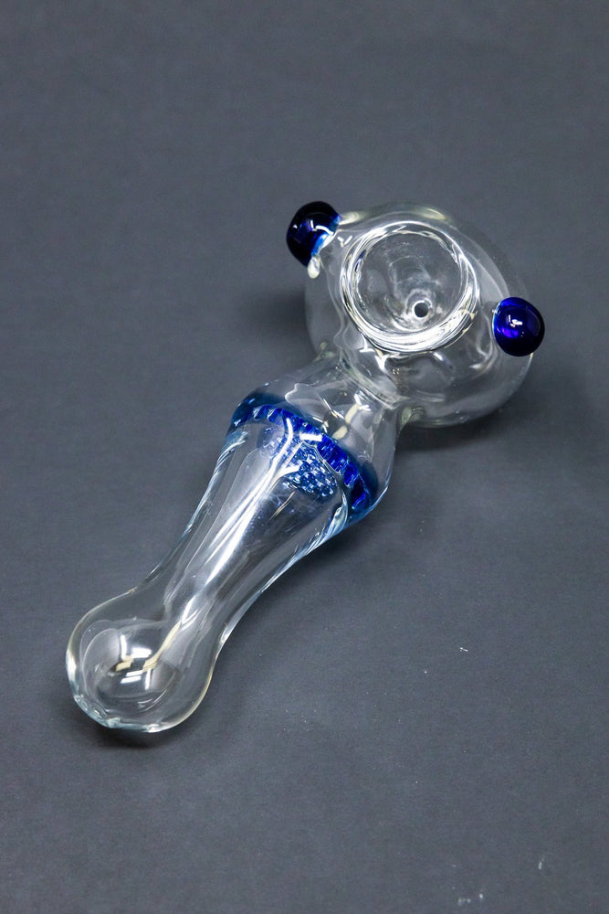 4" Honeycomb Filter Glass Hand Smoking Pipe w/ Carb Hole