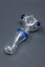 4" Honeycomb Filter Glass Hand Smoking Pipe w/ Carb Hole