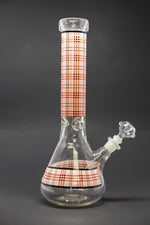 12" Red Plaid Beaker Thick 7mm Bong