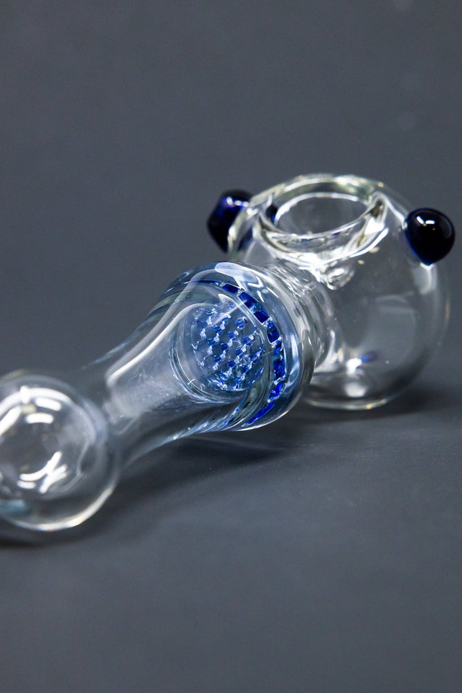 4" Honeycomb Filter Glass Hand Smoking Pipe w/ Carb Hole