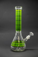 12" Green Plaid Beaker Thick 7mm Bong