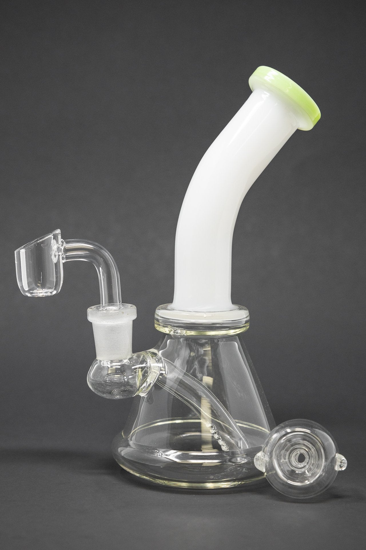 7” White Neck Shower Bend Dab Rig