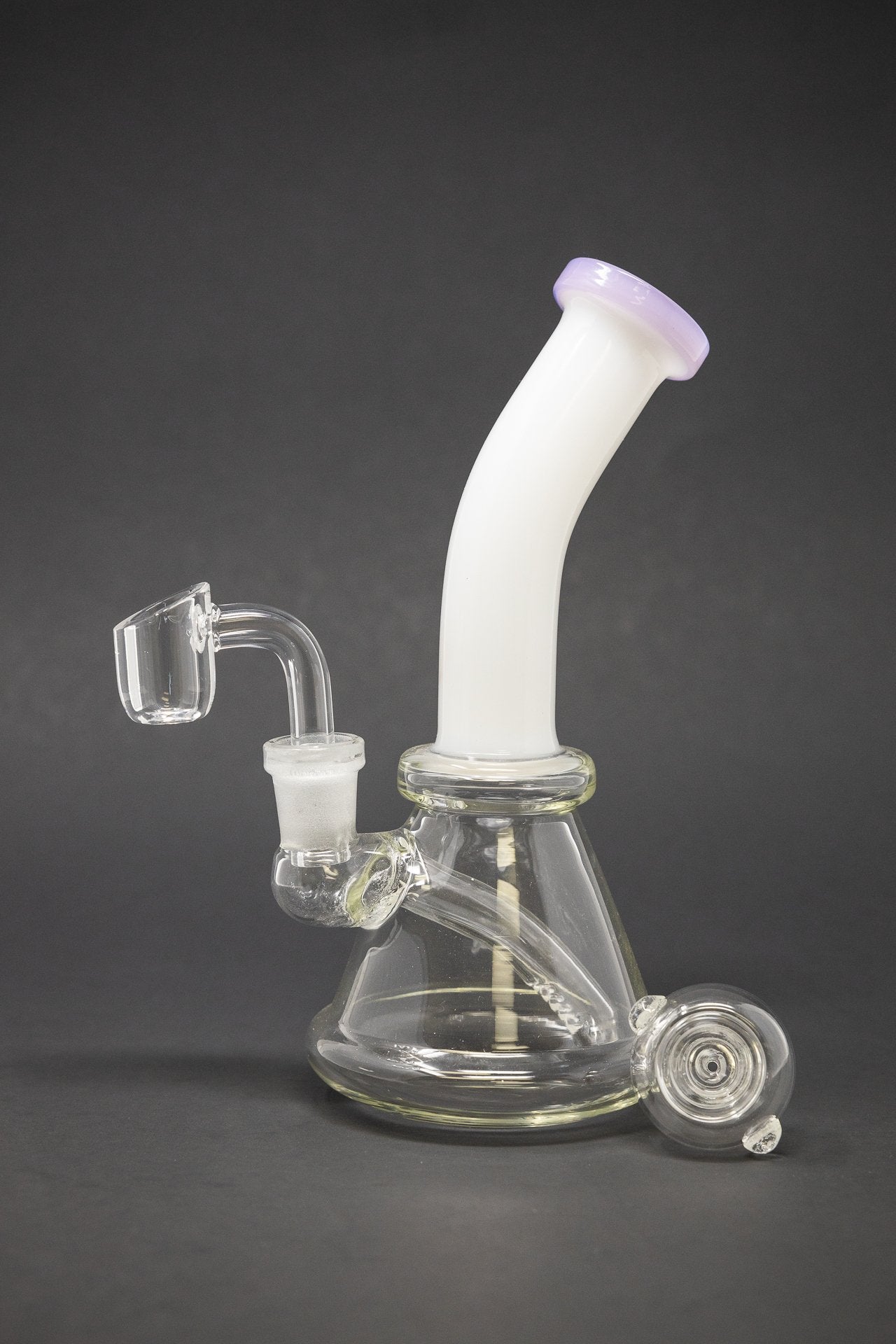 7” White Neck Shower Bend Dab Rig