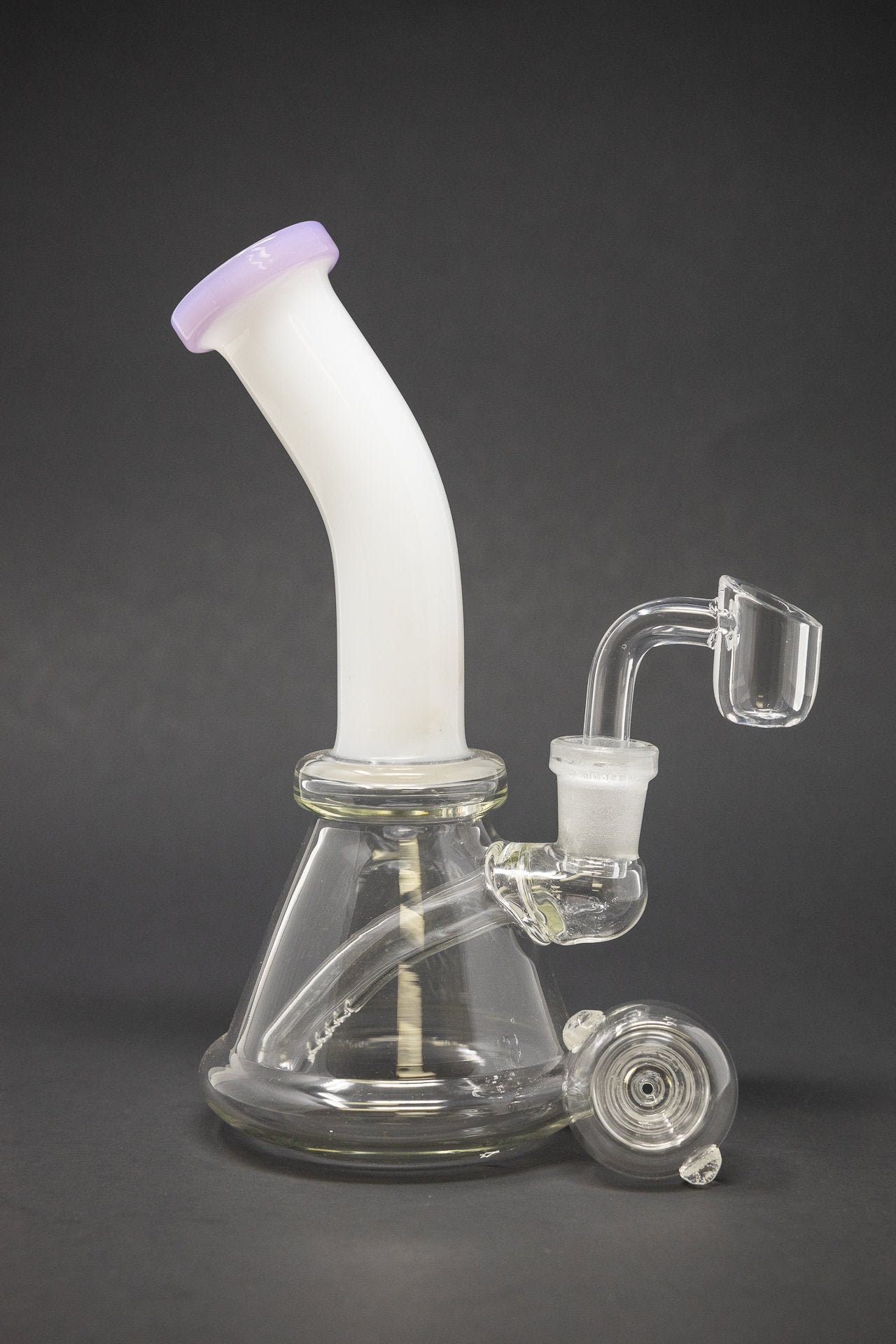 7” White Neck Shower Bend Dab Rig