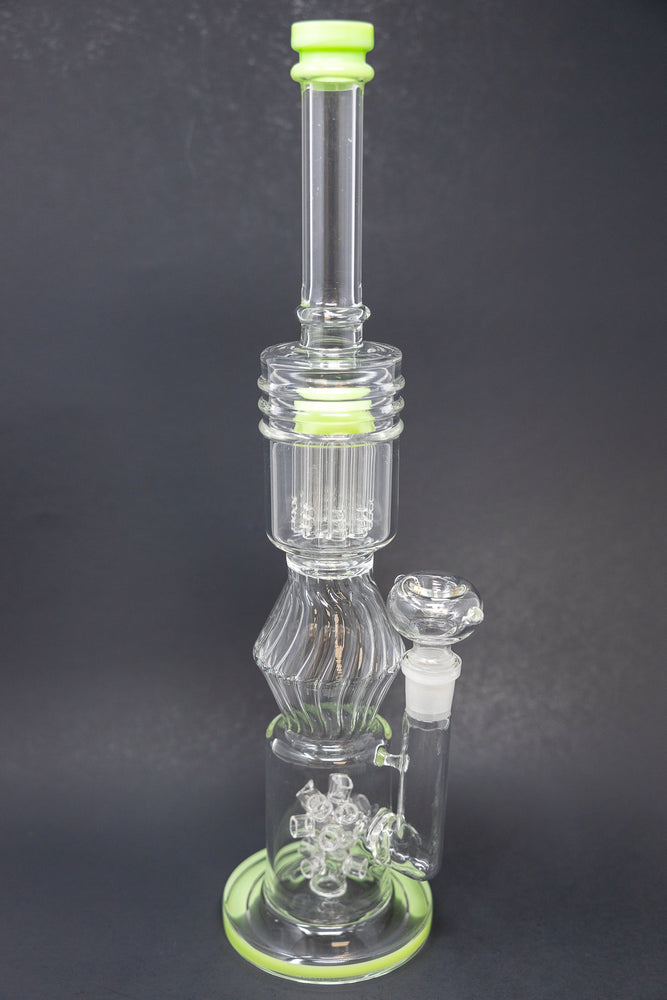 16" Lime Green Twisted Double Percolator w/ Splash Guard