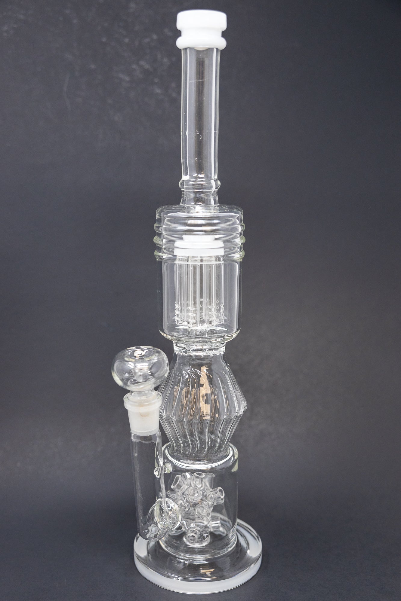 16" White Twisted Double Percolator w/ Splash Guard