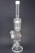 16" White Twisted Double Percolator w/ Splash Guard